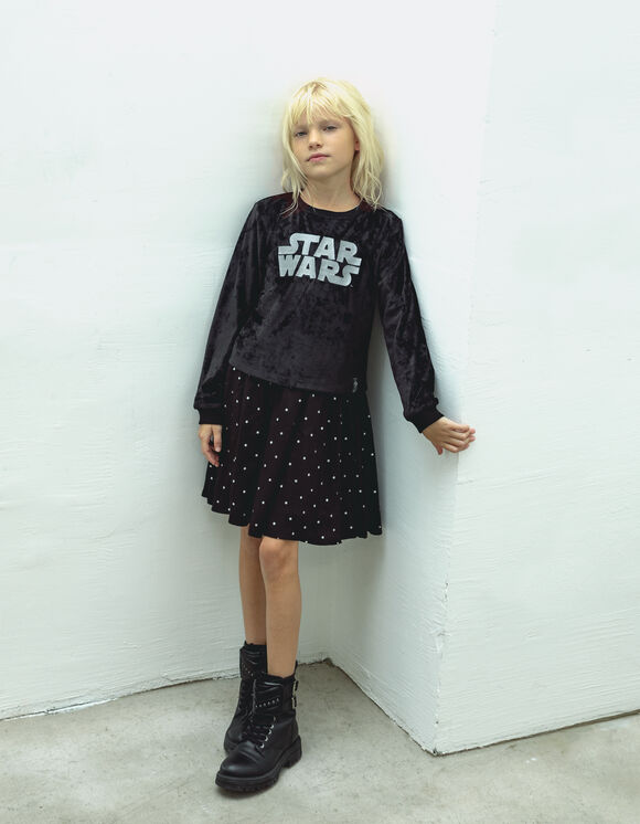 Girls’ IKKS–STAR WARS™ 2-in-1 dress/black velvet sweatshirt