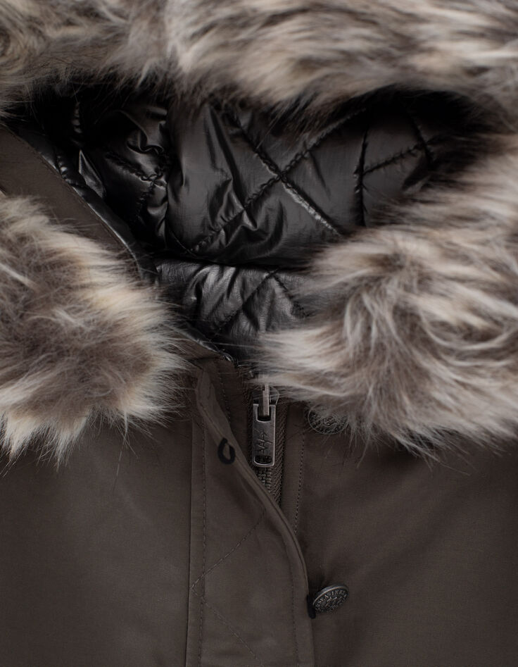 Parka r&eacute;versible bronze et matelass&eacute;e m&eacute;tallis&eacute;e fille-4