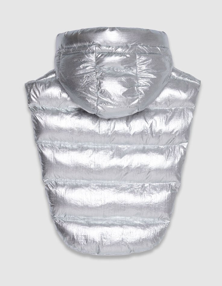 Capuche doudoune argent nylon Femme-3 Capuche doudoune argent nylon Femme-3