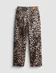 Jean droit marron &agrave; motif l&eacute;opard Anders Femme-8