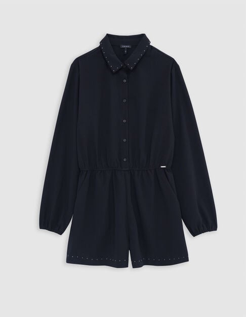 Schwarzer Nieten-Jumpsuit für Mädchen - IKKS