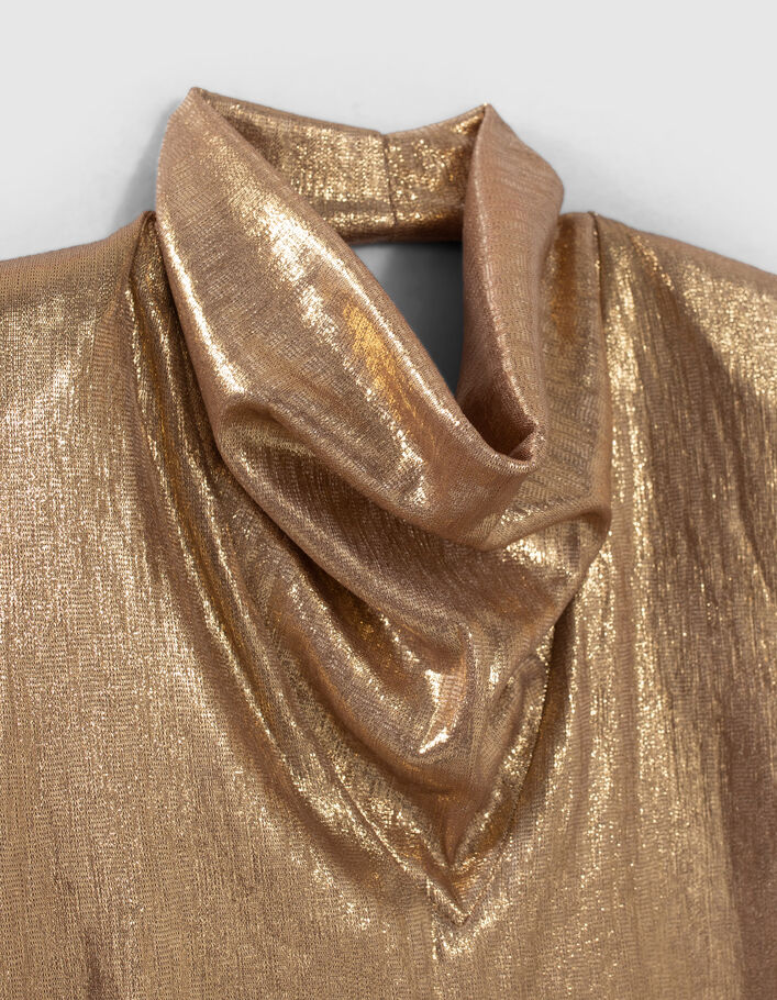 Pure Edition-Women’s gold draped-neck top-5
