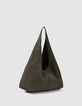 Khaki suede Hobo bag-3