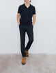 Pure Edition &ndash; schwarzes Herrenpoloshirt mit Lurexstreifen-2