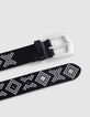 Ceinture noire cuir décor micro clous Femme-4