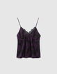 Women’s black dandy flower print lingerie-style top-6