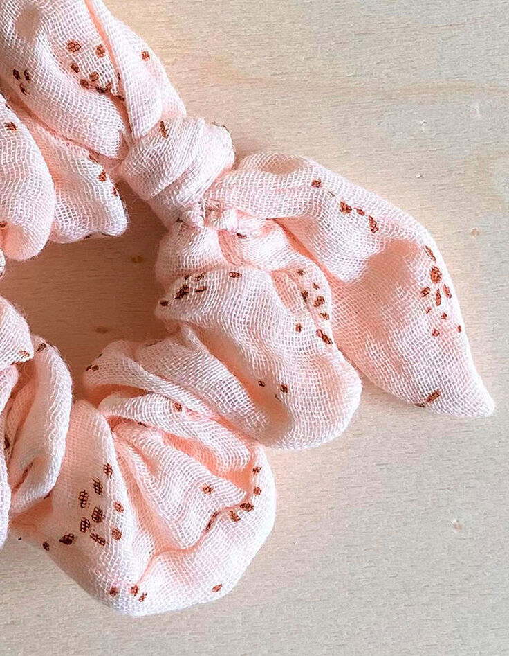 Chouchou rose en gaze de coton bio GABRIELLE PARIS-3 Chouchou rose en gaze de coton bio GABRIELLE PARIS-3