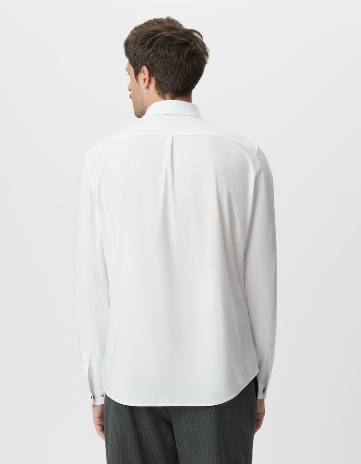 Camisa regular blanca punto Easy Care hombre-3