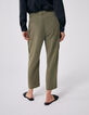 Khaki Damencargohose mit hohem Bund aus Lenzing™ Lyocell™-3
