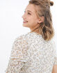 Top blanco roto estampado hojas I.Code-2