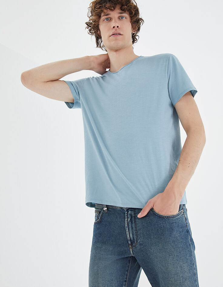 Tee-shirt L'Essentiel ice blue à col V Homme-6