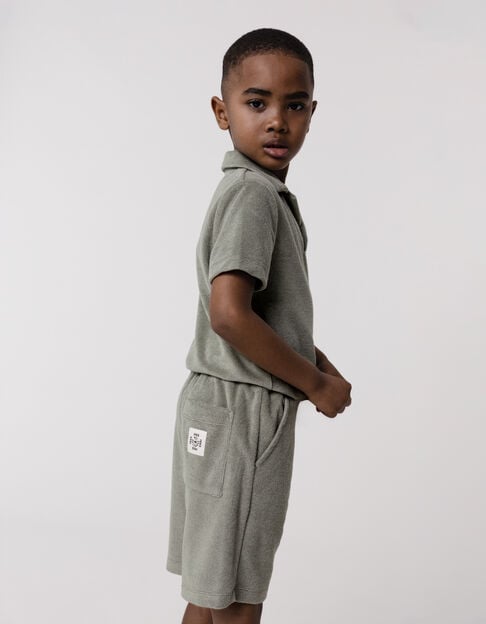 Boy's khaki terry shorts - IKKS