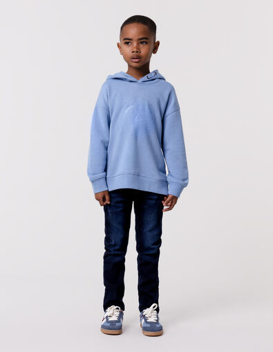 Sweat bleu à capuche motif soleil-lune garçon - IKKS