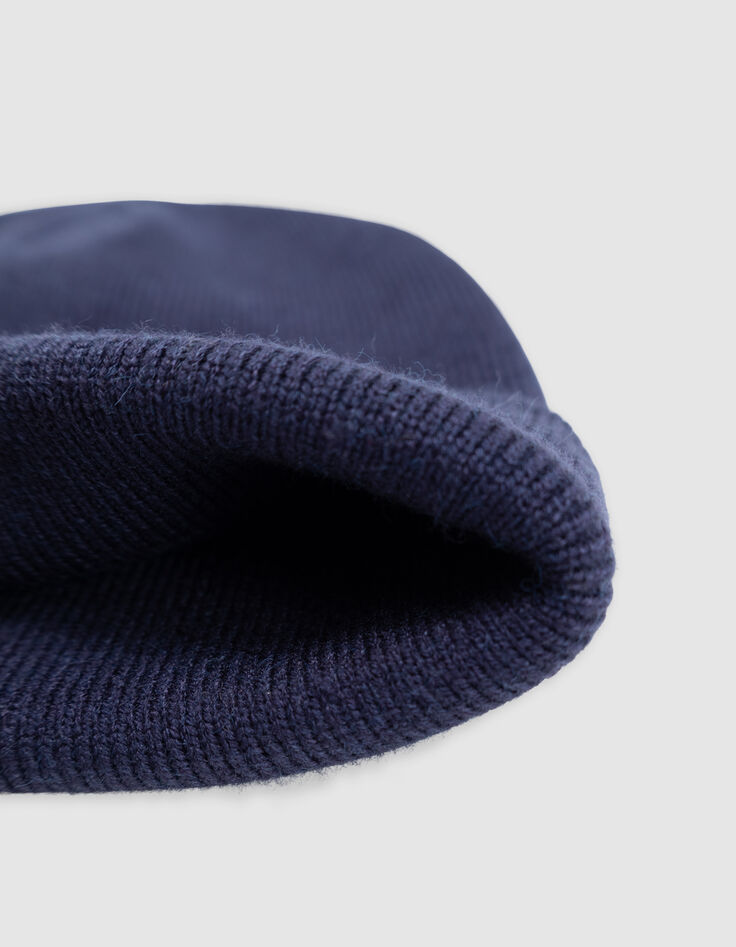 Bonnet marine tricot logo gomme gar&ccedil;on-5