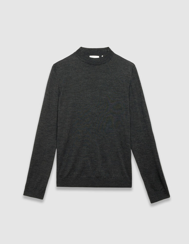 Marineblauer Herrenstrickpulli Kaminkragen-5