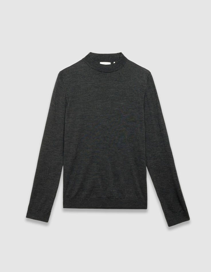 Jersey lana gris punto cuello chimenea hombre-5 Jersey lana gris punto cuello chimenea hombre-5