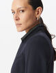 Women’s navy suit jacket with decorative braid-4