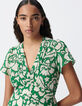 Robe verte imprimé maxi tropical Femme-4