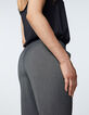 Pantalon tailleur cropped droit fil à fil femme-5