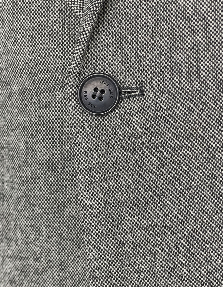 Men’s charcoal semi-plain tweed suit jacket-3