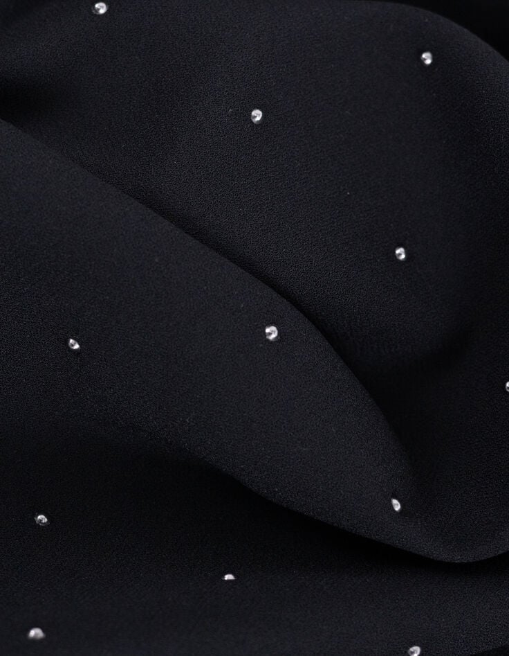 Short black dress with stud decoration-6 Short black dress with stud decoration-6