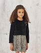 Robe 2 en 1 écrue imprimée et sweat doudou fille-1