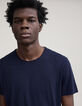 Men’s indigo organic cotton Essential round-neck T-shirt-4