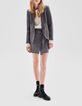 Grijze blazer faux-uni Dames-5
