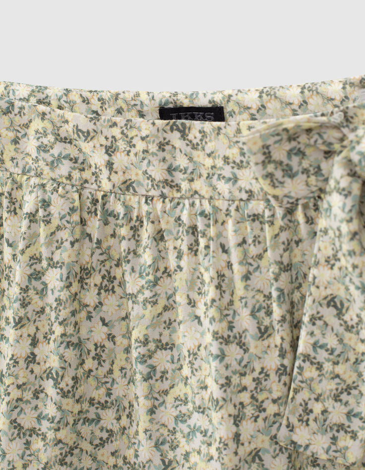 Jupe courte écrue imprimé fleurs Ecovero® fille -2