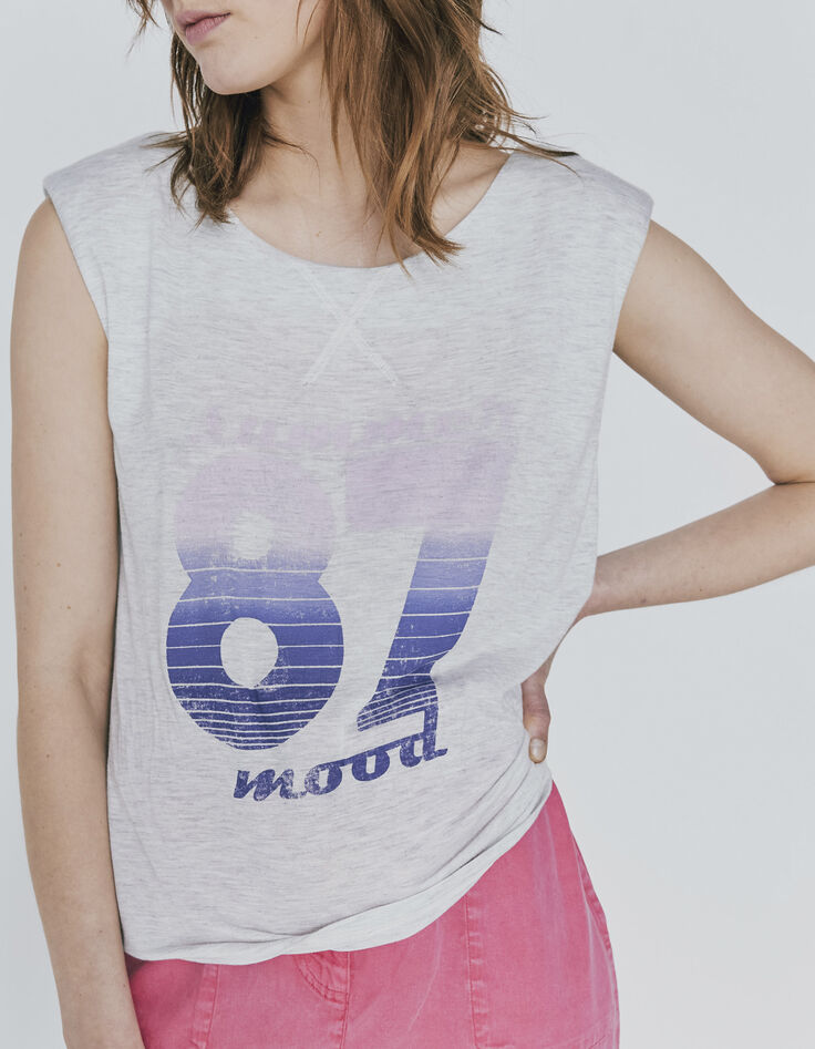 Camiseta crudo Ecovero® hombreras mujer-1
