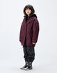 Girls’ black check coat with hooded facing-10