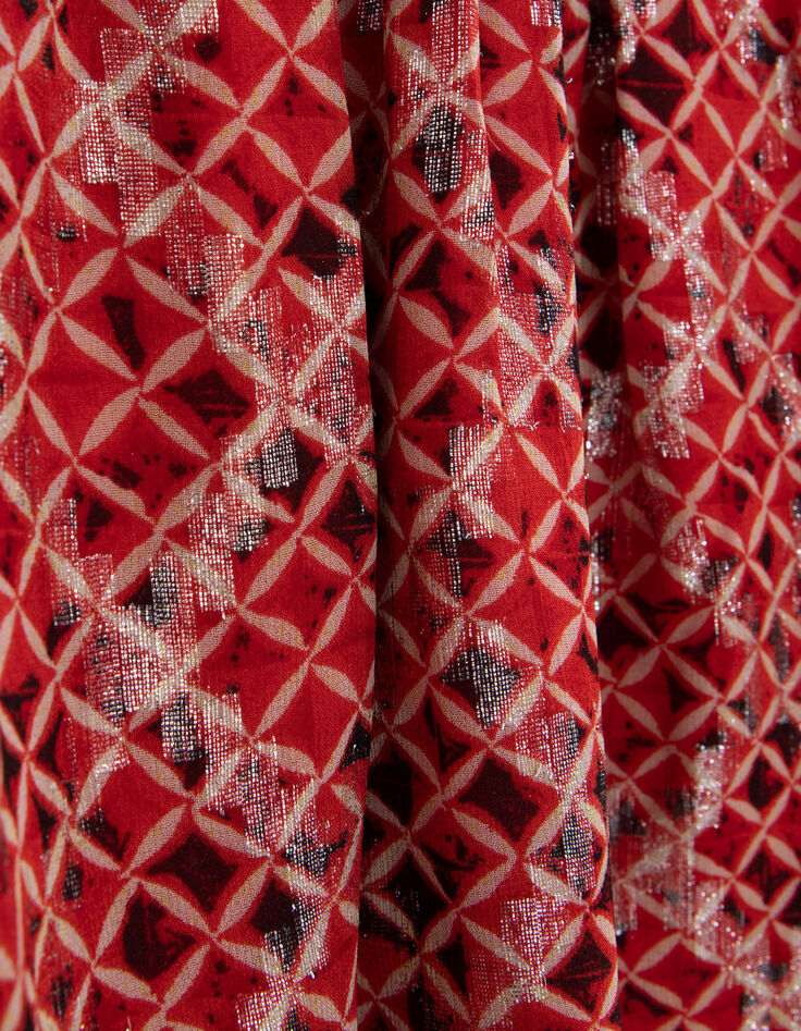 Jupe courte rouge imprim&eacute; Trellis femme-5