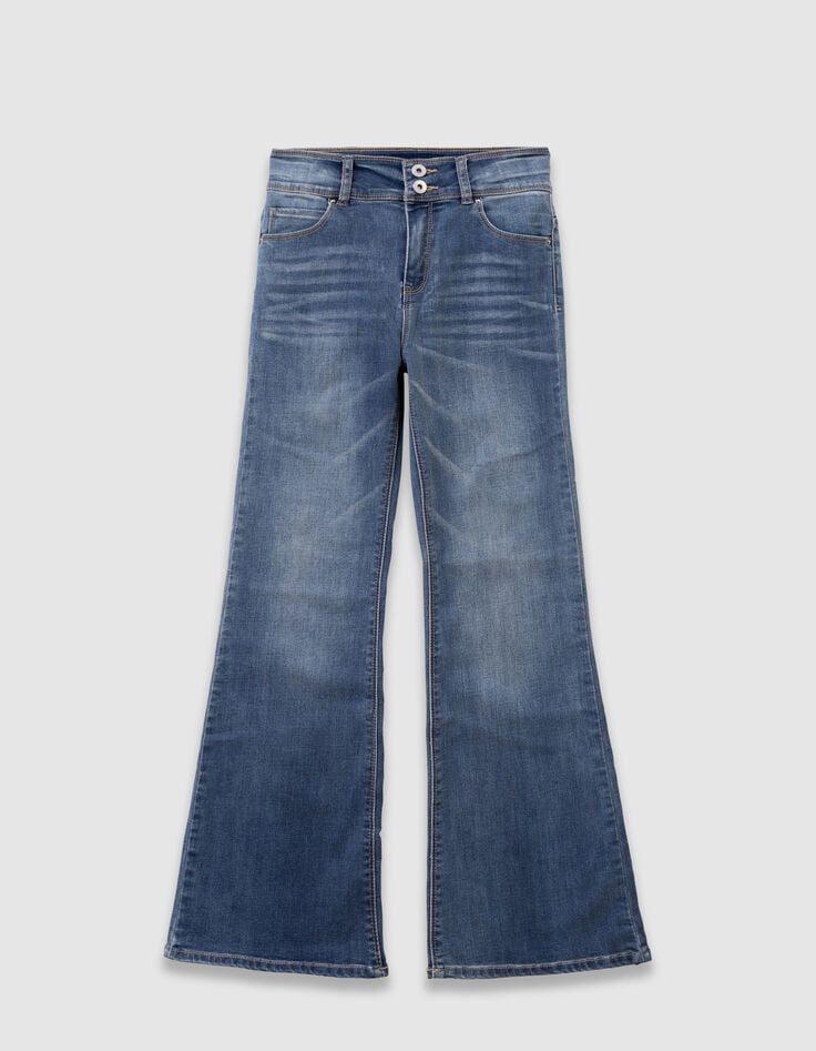 Blaue FLARE-Mädchenjeans Waterless-4 Blaue FLARE-Mädchenjeans Waterless-4