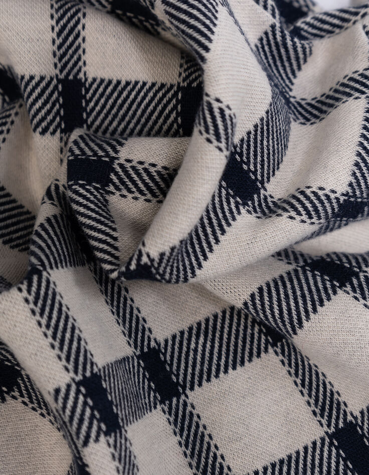 Baby boys’ ecru shirt with navy checks-7