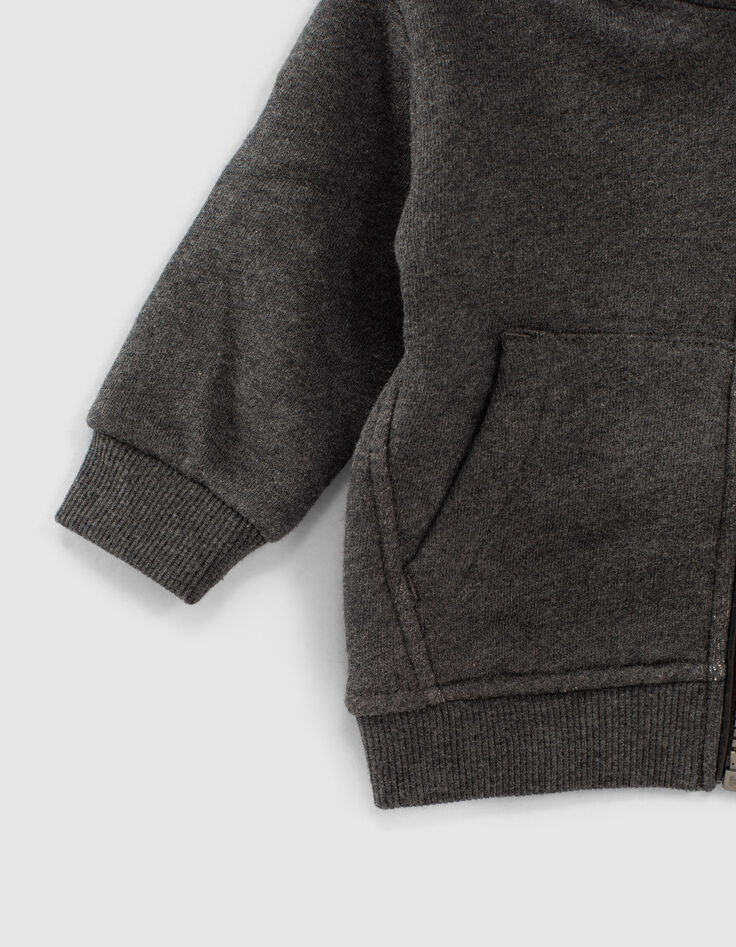 Graue Sweatjacke mit Ritterhelm für Babyjungen -5