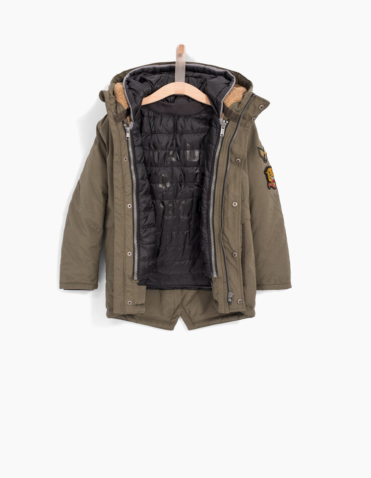 Parka fourrée 3 en 1, doudoune reversible garçon-6