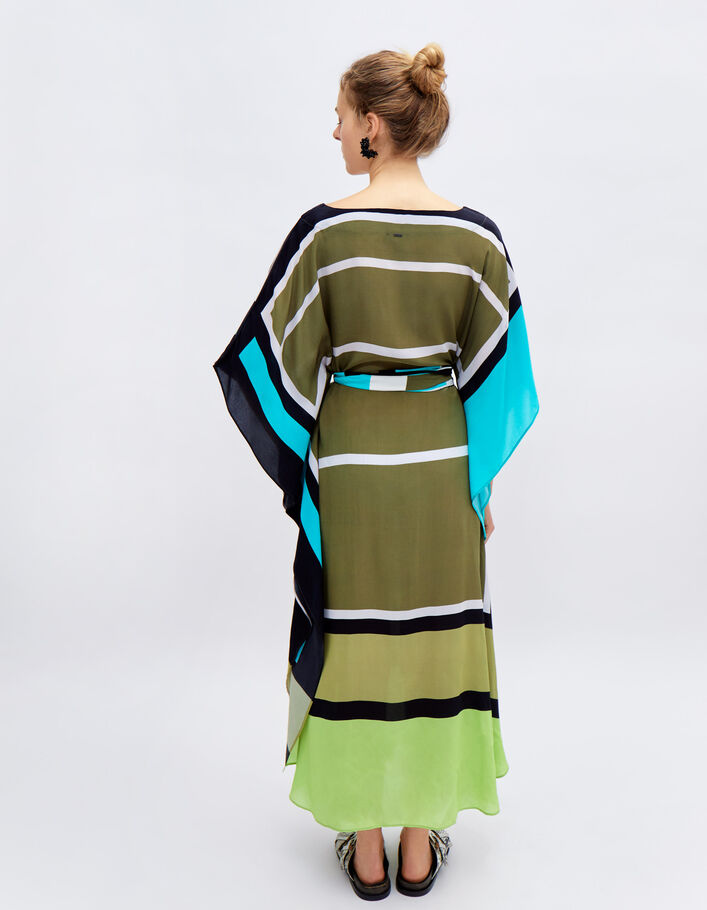 Robe longue kaki motif géométrique IKKS x GIGEEZ Femme