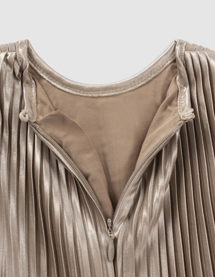 Vestido ceremonia beige claro encaje bebé niña-4