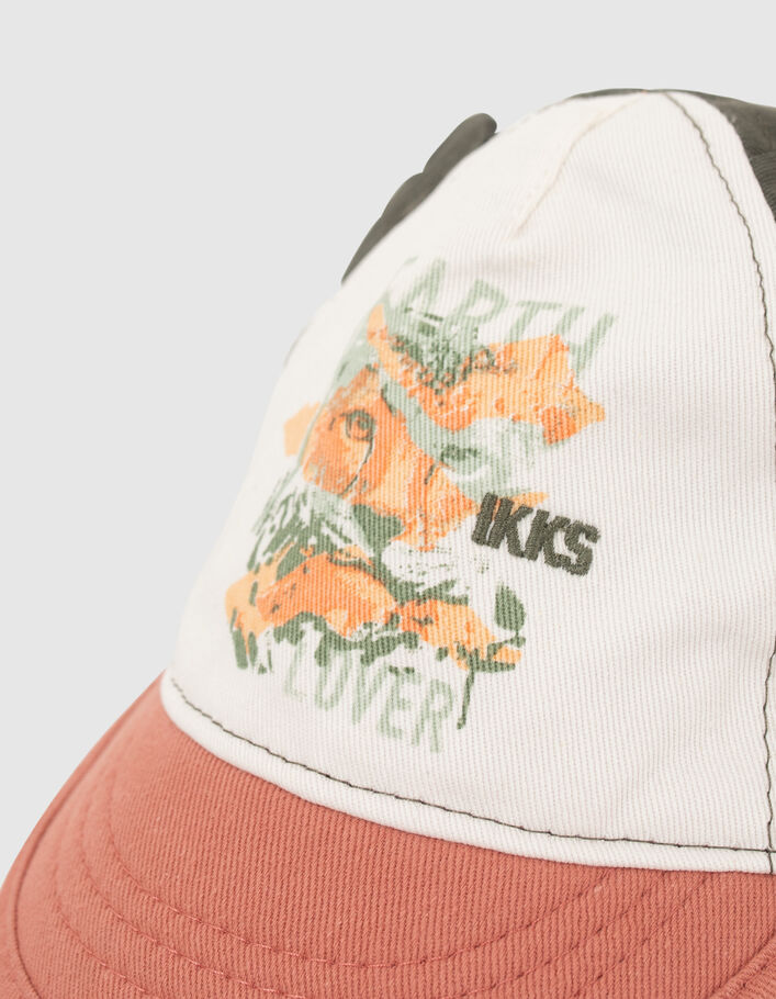 Baby boys’ orange, white and khaki cap - IKKS