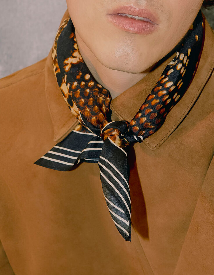 Pure Edition &ndash; Men&rsquo;s black silk python-look scarf-6