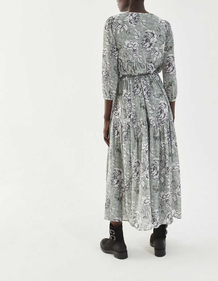 Robe ample matière recyclée imprimé floral vintage femme - IKKS