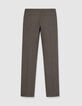 Pantalon de costume marron motif pied-de-puce Homme-2