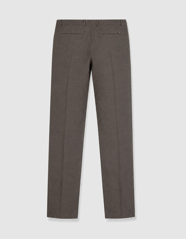 Pantalon de costume marron motif pied-de-puce Homme-2