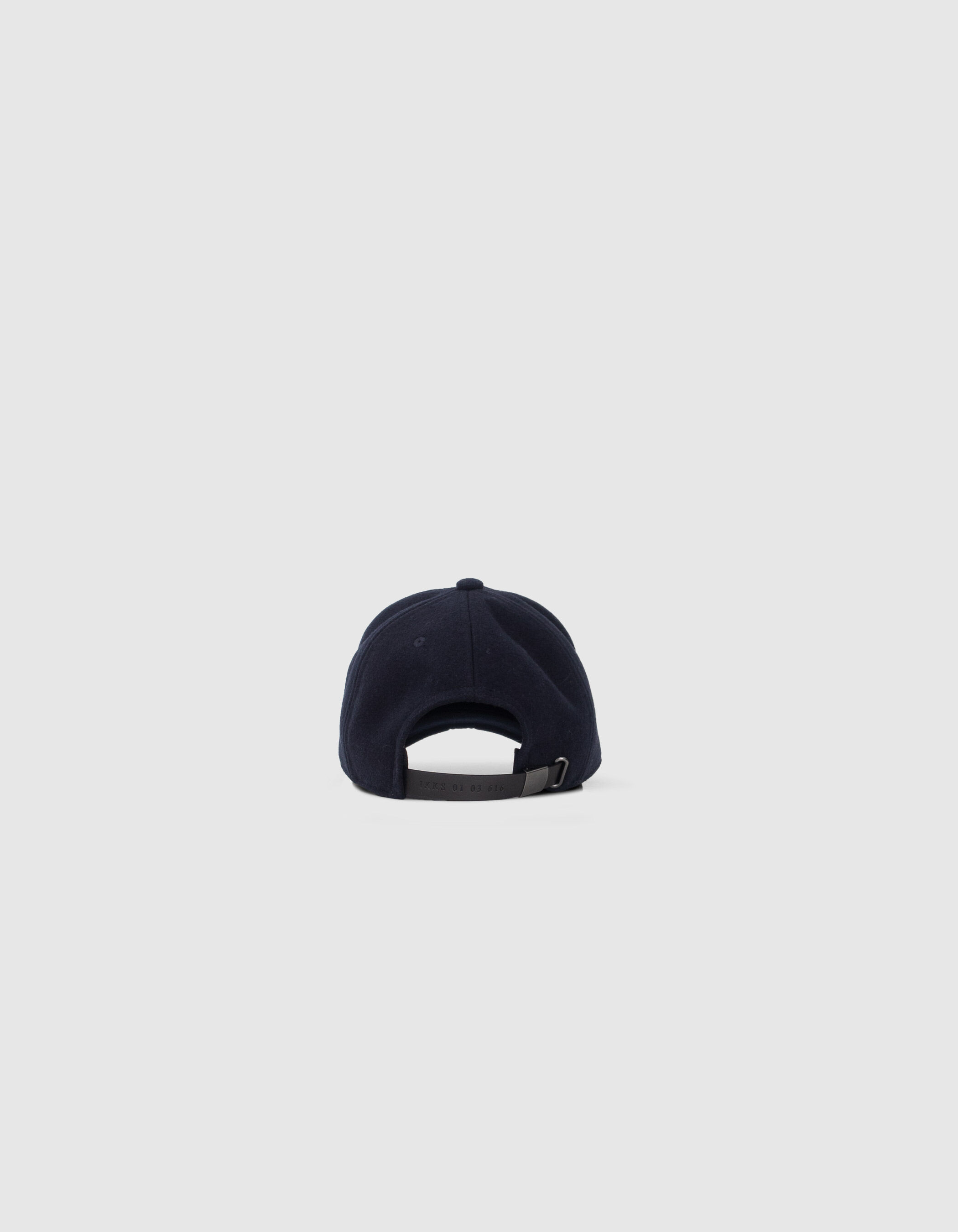 Casquette marine feutr e broderie typo jaune Homme