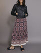 Falda larga violeta estampado bohemio mujer-7