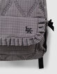 Girls’ black rucksack with ecru gingham, ruffled details-8