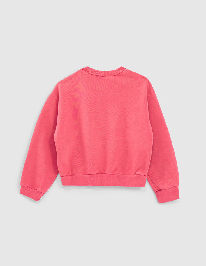 Girls’ fuchsia Paisley print studded sweatshirt - IKKS