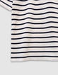 Camiseta marinera algodón rayas azul marino niña-4