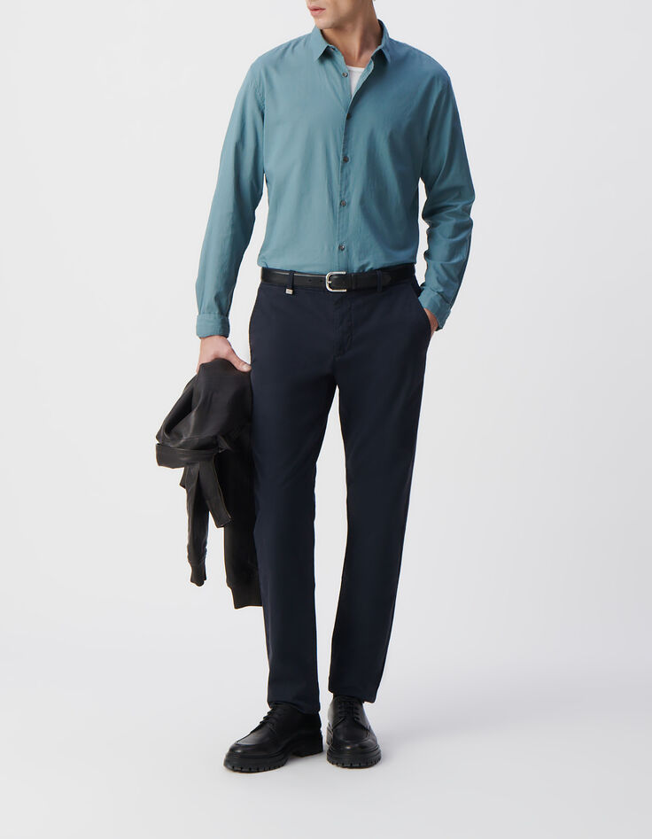 Camisa EASY naranja gasa algod&oacute;n hombre-1