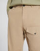 Beige SLIM chinobroek visgraten heren-3